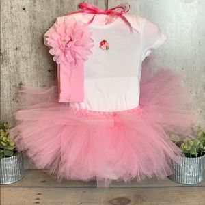 Baby Girl Onesie Tutu Set with Matching Headband